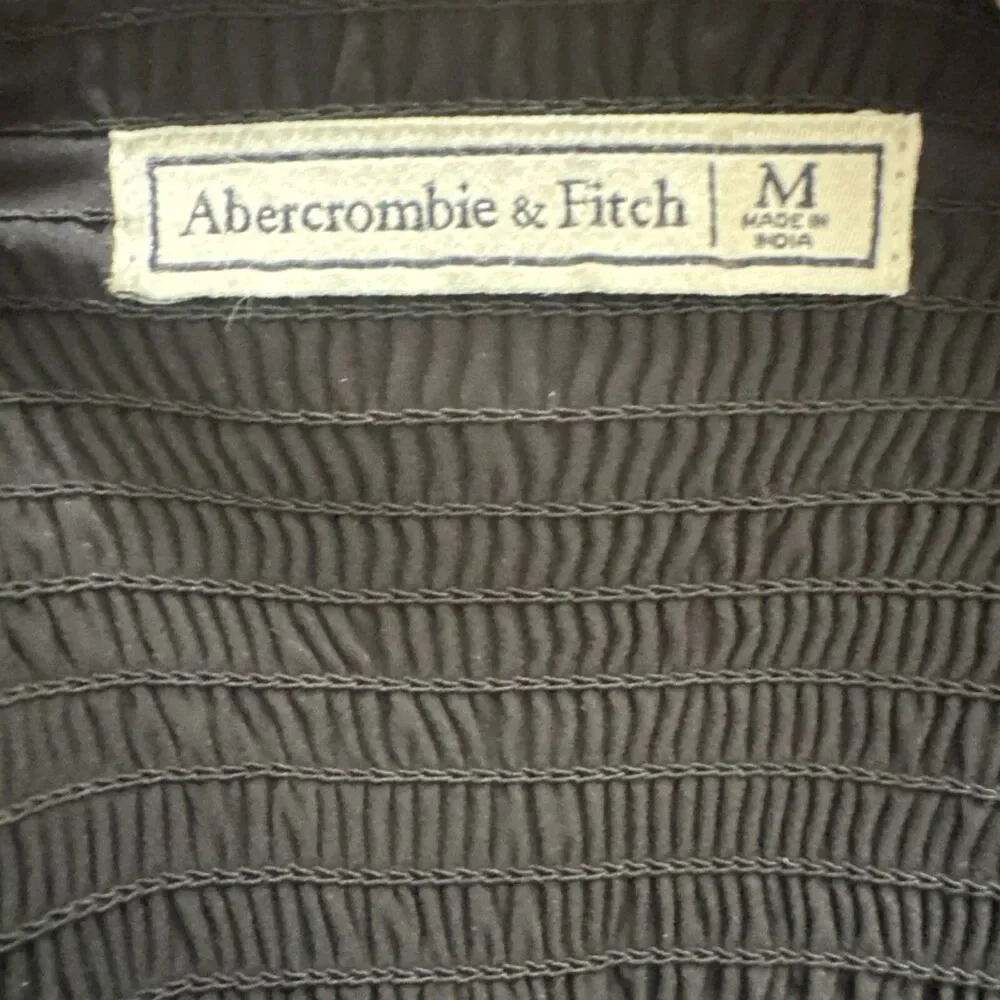 Abercrombie Fitch Womens Boho Embroidered Maxi Dress Medium Black Festival Style